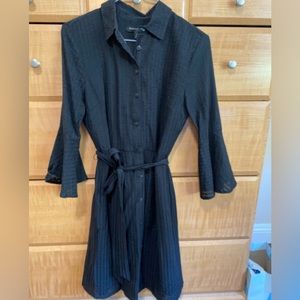 Banana Republic Black Shirt Dress with Tie Belt Size 0